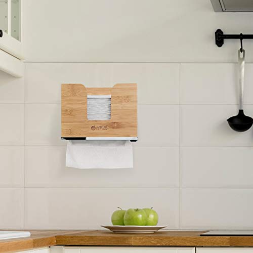 image for J JACKCUBE DESIGN JackCubeDesign Bamboo Paper Towel Dispenser Wall Mou