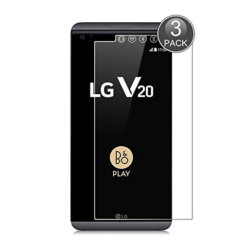 E-Hamii [3 Piezas Vidrio Templado Inastillable 9H Compatible con LG V20,Protector de Pantalla[Cristal HD Claro]de 0.33 mm para LG V20