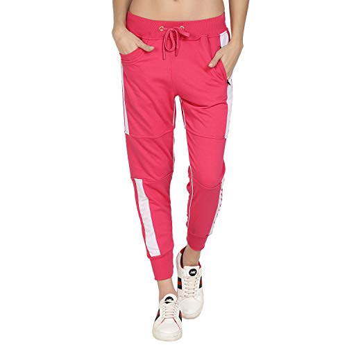 Image of UZARUS Women's Cotton Slim Fit Joggers Track Pants with 2 Zippered Pockets