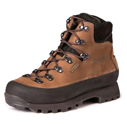 Kenetrek Men's Hardscrabble ST Steel-Toe Work Boots | 7' Tall Full-Grain Leather Waterproof High-Traction Jobsite Safety Boot, Brown, 13