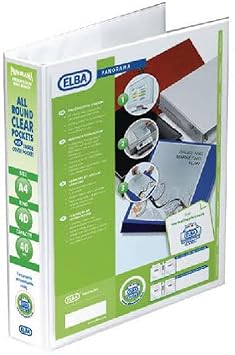 Bantex Elba A4 40mm 4D-Ring Presentation Binder - White