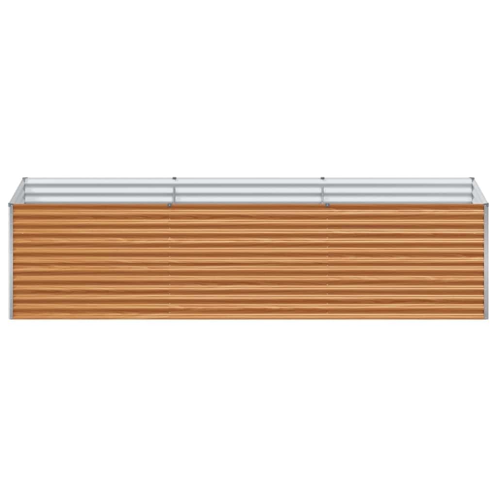 Bancal elevado de acero galvanizado para jardín y terraza, resistente a la intemperie, de acero galvanizado con borde plegable para un manejo seguro