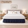 Faldón de cama con volantes Queen, caída de 15 pulgadas, 100% microfibra - Azul marino | Volante antipolvo con plataforma, ultra suave, calidad premium de hotel, faldón fruncido fácil de ajustar 4