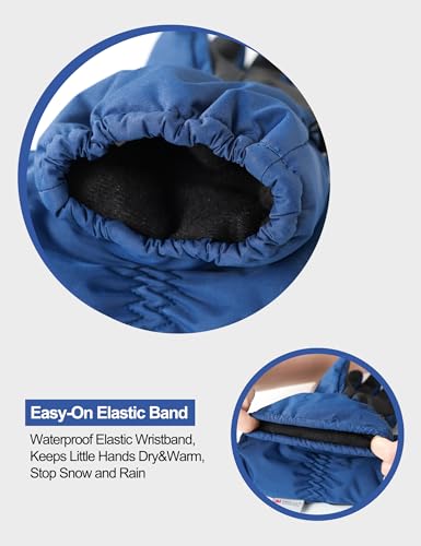 KUTOOK Guantes Esqui Ninos Doble Proteccion Viento Facil Poner Impermeables Calidos Tiras Reflectantes Ninos Y Ninas - imagen 4