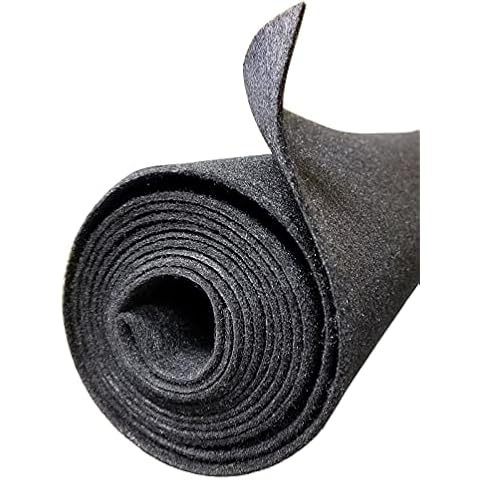 Polymat Audio 16 Ft by 3.75 Ft Wide Charcoal/Dark Grey Car Sub Woofer Speaker Box Carpet, Dj Enclosure Latex Backed Felt and Trunk Liner 16'X3.75', 192"x45" Cover