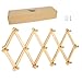 AMAPON Accordion Style Expandable Wall Wooden Coat Rack 13 Hooks (Pegs) Hang Hats Jackets Coffee Mug Purses Necklaces Towels Cap Leash Scarves Data Line Kitchenware