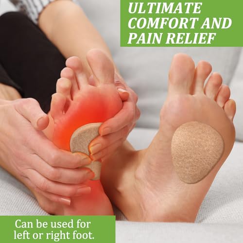 Image of Cutecrop 72 Pack Metatarsal Foot Pads 0.25 Inch Thick Ball of Foot Cushions Adhesive Metatarsal Soft Felt Pads for Women and Men Forefoot Support Pain Relief (Skin Color)