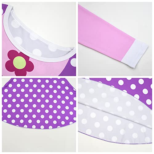 Girls Purple YYoYo Long Sleeve Polka Dot Party Birthday Dress Winter Outfits for Toddler Kids3
