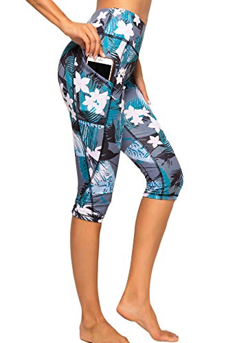 STARBILD Leggings 3/4 Mallas Pantalones de Alta Cintura Elástica Súper Transpirable Adelgazante de Yoga Deportivas Leggins para Mujer Flor-3 M