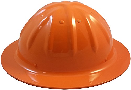 Original Skullbucket Aluminum Hard Hats, Full Brim With Ratchet Suspensions Hi Viz Orange #TOP1