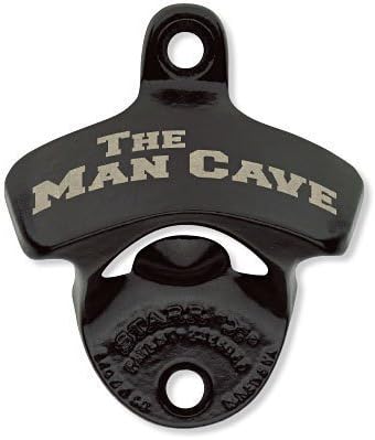 The Man Cave, on Black, Bottle Opener