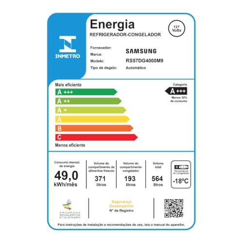 Samsung Geladeira Side by Side SmartThings Samsung RS57 Inox 564L 127V