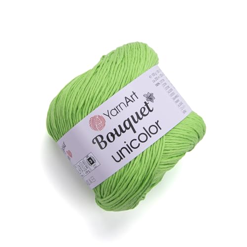 YarnArt Bouquet Unicolor 100% Cotton Yarn – Soft, Breathable & Lightweight Knitting and Crochet Yarn for Amigurumi, Baby Projects and Accessories