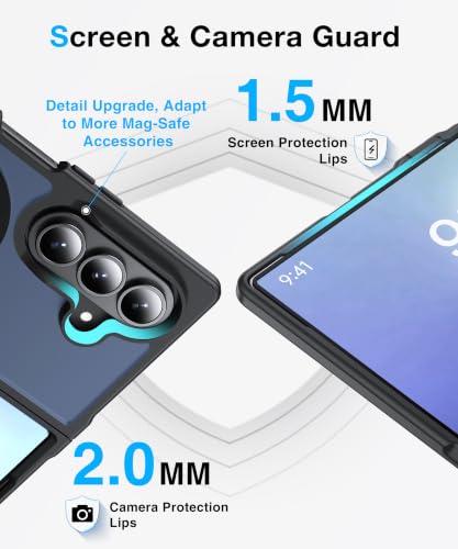 Image of NO.1 Magnetic for Samsung Galaxy Z Fold 8 Ultra Case with MagSafe | [Military Grade Drop Tested][Translucent Matte][Anti-Fingerprint] Soft Silicone Bumper for Samsung Fold 8 Ultra Case,Black