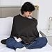 Seejoy Nursing Cover for Breastfeeding, 360°Full Coverage Nursing Poncho, Rayon Soft & Breathable Breastfeeding Cover up (Smooth Rayon, Black)