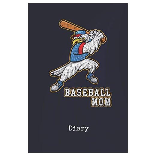 Diary: Mom Baseball Freedom Blank Writing Journal Patriotic Stars & Stripes Red White & Blue Cover Daily Diaries for Journalists & Writers Note Taking Write about your Life & Interests