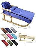 Kombi-Angebot [Holz-Schlitten + universaler Winterfußsack 108cm] Rodel mit...