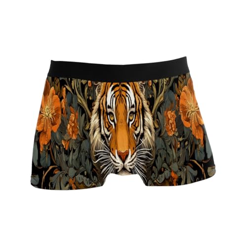 GISPOG Tiger Floral Boxer extensible taille basse pour homme, 1 couleur, XL