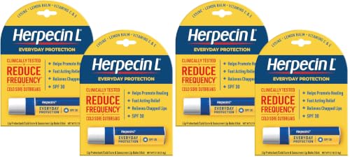 Image of Herpecin L Lip Balm Stick with SPF30 and Lysine; Protects & Treats Cold Sores & Fever Blisters,Chapped Lips,0.1oz -,2 Count (Pack of 2)
