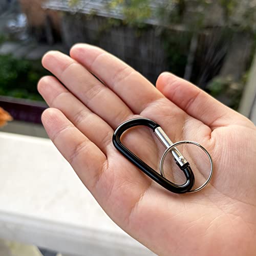 Xiechanee 30Pcs 2" Carabiner Clips, Small D Shape Carabiner Clips With Key Rings And Wire Keychain Cable, Multicolor #TOP4