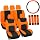 FH Group Full Set Cloth Car Seat Covers , Universal Fit combo, Low Back Front Seat Covers, Airbag Compatible, Split Bench Rear Seat, Washable Seat Cover for SUV,Sedan,Van Orange