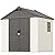 Patiolife 8x6 FT Resin Outdoor Storage Shed with Floor, Plastic Shed with Window and Lockable Door, Ideal for Garden, Backyard, and Tool Storage. Easy Installation in Gray and White