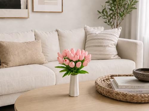 Image of Mandy's 20pcs Artificial Light Pink Tulips