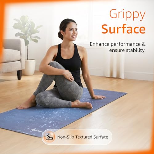 Image of Amazon Basics TPE & Suede Yoga Mat | 6 mm Thick | Dual-Surface Non-Slip Grip | Soft Suede Top with Durable TPE Base | Lightweight & Cushioned | Floor Protection | Ideal for Yoga, Pilates, Meditation & Fitness | 183 x 61 cm | Multicolor
