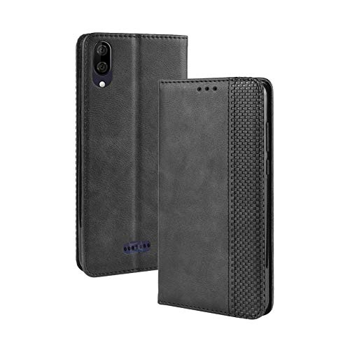 Étui Compatible pour Wiko Y80 (5.99) (W-V720) Couverture Support Livre Gel TPU ECO Leather Portefeuille (Noir)