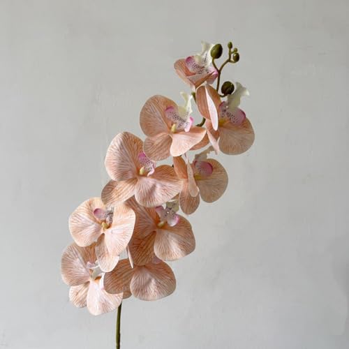 NINMORTH Arrangement de fleurs artificielles Phalaenopsis à 9 têtes, en PVC souple, orchidée réaliste, décoration pour salon, salle à manger, mariage, 98 cm de haut