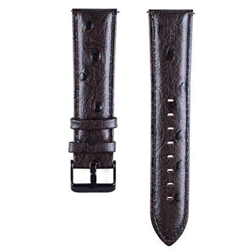 FHJZXDGHNXFGH-UK Universal Ostrich Striped Cowhide Strap Watchband Replacement Watch Strap Replacement for 18mm 20mm 22mm Bracelet