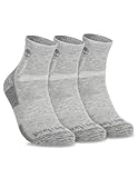 Timberland Mens Hiking, Wool, Winter, Cushioned Low Cut Quarter Socks With Arch Support (Size Medium & Large, Multiple Colors; 3 Pairs)