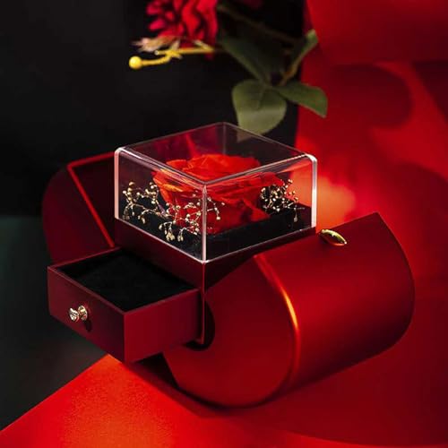 2025 Preserved Red Rose With Hollow Clavicle Necklace, Jewelry Boxes with Necklace, Present Box For Girlfriend,Wife,Mom3