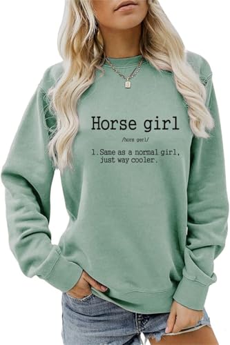 Hapwalyn Horse Girl Sweatshirt, Equestrian Horseback Riding