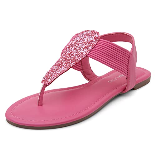 Shoe Land Women's Flat Sandals - Fashion Thong & Gladiator Style with Elastic Strappy String Ankle Strap, Dressy Casual Comfortable Daily Wear, Trendy 2025