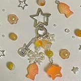 LIUXIN Llavero de Estrella de refresco Ramune de melón japonés Verde con Cuentas Y2K y Llavero de refresco