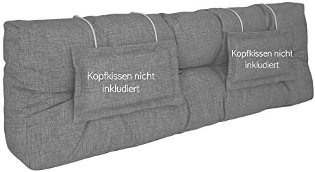 LILENO HOME Zestaw poduszek na palety antracytowe i zielone, dekoracyjne poduszki na palety 22 x 35 cm, poduszki na meble z palet, do użytku na zewnątrz, jako poduszka do siedzenia na meble z palet