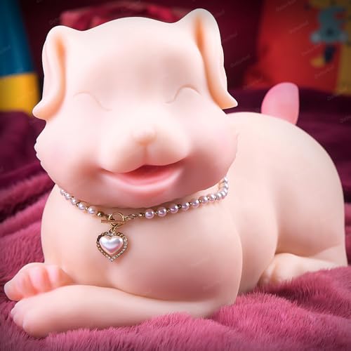 Realistic Sex Doll Torso for Men - Dog Animal Male Masturbator with Tight Vaginal and Deep Anal Full Size Cute Puppy Sex Toy Pocket Pussy Male Stroker Adult Toy for Men Women Sex Pleasure White 6.6lb
