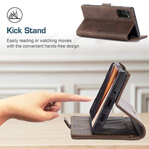 Capa Carteira para Samsung Galaxy Note 20, Capa Flip Magnética de Couro PU de Textura Fosca com Supo