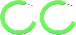 80s 90s Earrings Big Neon Hoop Earrings for Women Trendy Halloween Stud Earrings Large Round Earrings for Costume Party