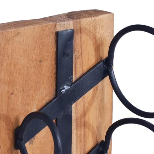 Soporte para 6 botellas de madera de teca sólida miniatura 5