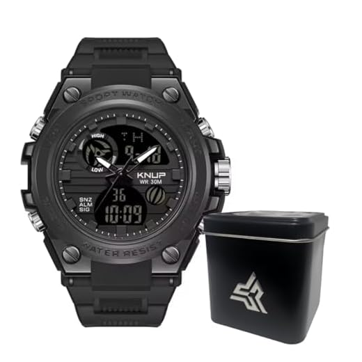 Relógio Masculino Digital Tático Militar Esportivo SW38 Sport Shock Tatico Prova D'água Com LED I Relógio Militar Resistente Tático para Homens Esportivo à Prova D'água I KP-SW38 com Mostrador Analógico Digital e com Luz Led Noturna I Relógio Masculino com Cronômetro Data e Função de Alarme Todo Preto