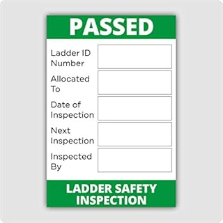 Landing Designs LADDER SAFETY INSPECTION SELF ADHESIVE VINYL STICKERS HEALTH & SAFETY BUSINESS (10)