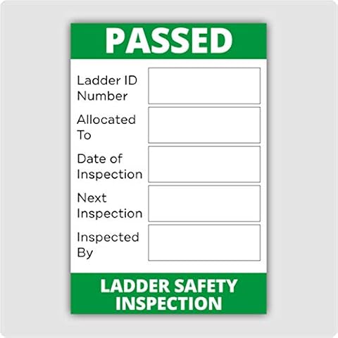 Landing Designs LADDER SAFETY INSPECTION SELF ADHESIVE VINYL STICKERS HEALTH & SAFETY BUSINESS (10) Cover