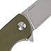 Tangram Pocket Knife with Clip,Tactical Folding,Green g10 Handle Material,Mini EDC for CEO Used,with Flipper,Bushcraft,Keychain Hold,ACUTO440C Stainless Steel Amarillo TG3001A3