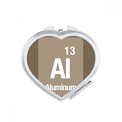 Miroir compact aluminium en cœur de poche portable multicolore