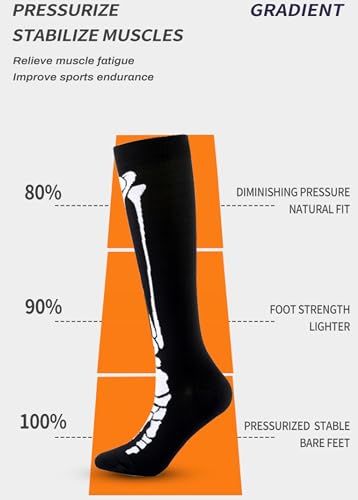 Image of Women's Knee High Compression Socks for Running Work Support Nurses Pregnancy Travel,Colorful Over The Calf Socks,#W402
