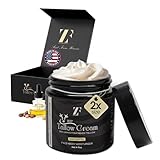 ZESTIQ FOODS ZF Beef Tallow for Skin & Face 4 oz – Whipped Grass-Fed Beef Tallow Cream with Raw Honey & Jojoba – Moisturizer for Face & Body – Deep Hydration for Dry, Sensitive Skin (Unscented)