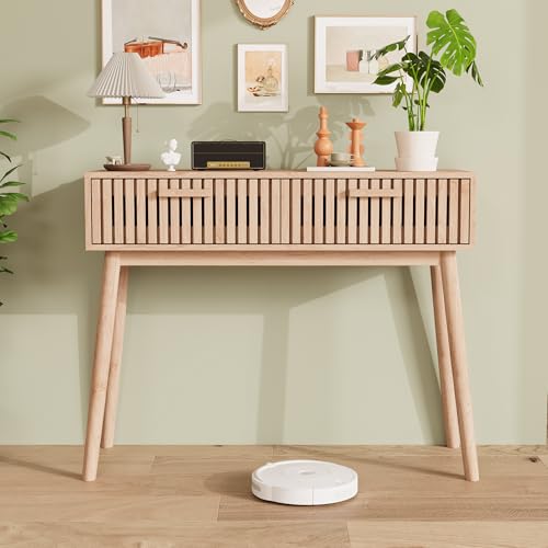 Mesa consola con 2 cajones mesa delgada