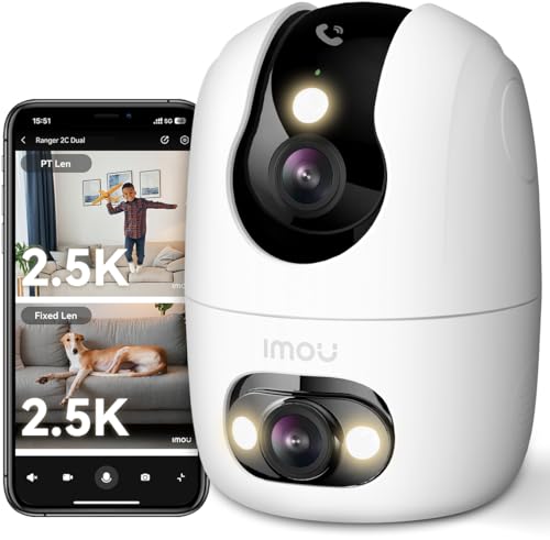 Imou 4K(4MP+4MP) Caméra Surveillance WiFi Intérieur Double Objectif, WiFi 2,4G/5GHz, Vision...